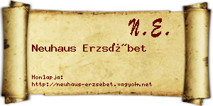 Neuhaus Erzsébet névjegykártya
