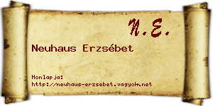 Neuhaus Erzsébet névjegykártya